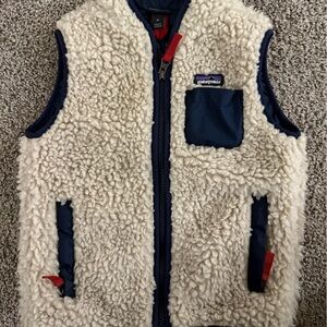 YOUTH Patagonia Retro X Navy and Cream Fleece Vest